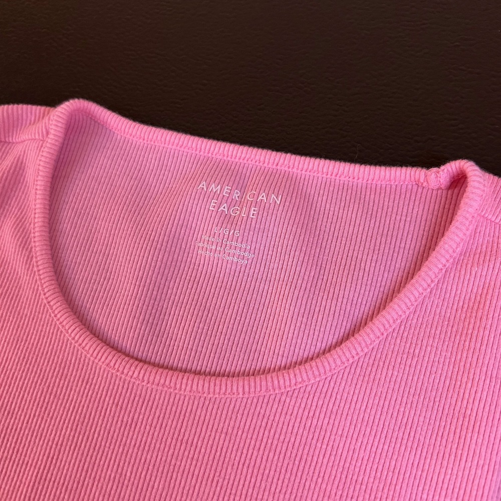 American Eagle Ribbed Tank Top Sleeveless Casual Everyday Pink Womens Large